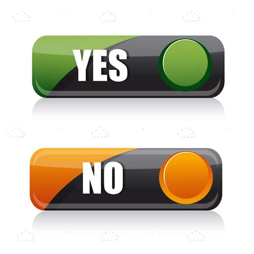 Rectangular Yes and No Buttons